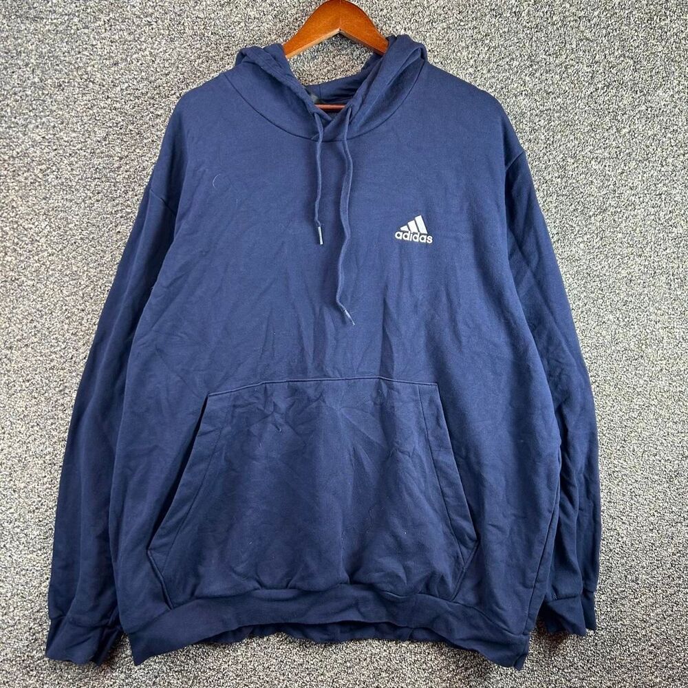 Adidas Men's Navy and Blue Hoodie